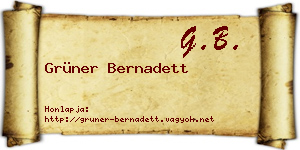 Grüner Bernadett névjegykártya